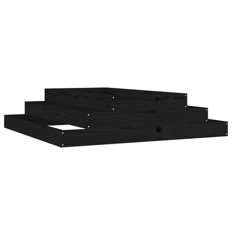Vidaxx Pflanzgefäß 110x110x27 cm massives Kiefernholz schwarz