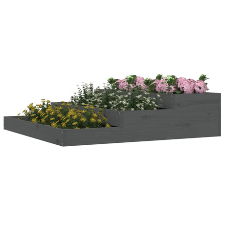 Vidaxx Pflanzgefäß 107x107x27 cm massives Kiefernholz grau