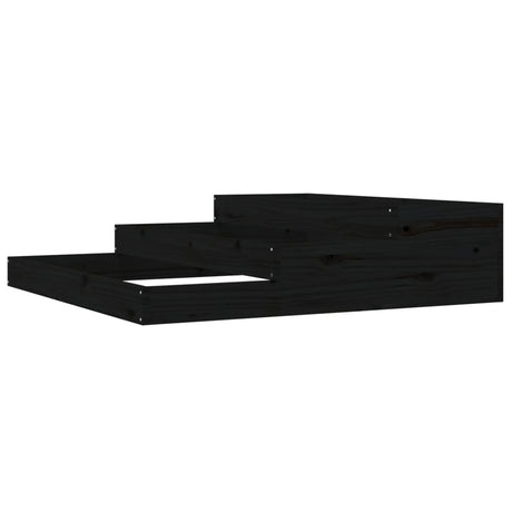 Vidaxx Pflanzgefäß 107x107x27 cm massives Kiefernholz schwarz
