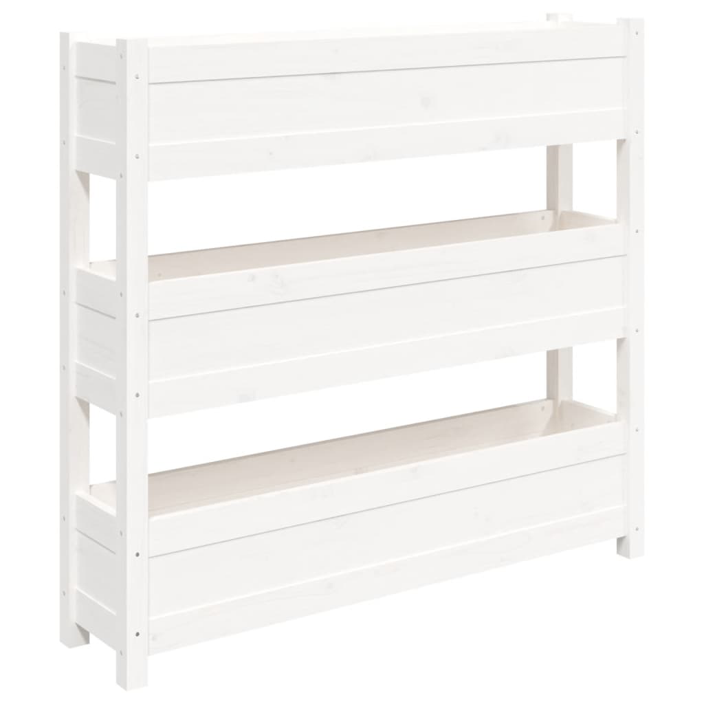 Vidaxx Pflanzgefäß 112x25x104,5 cm massives Kiefernholz weiß