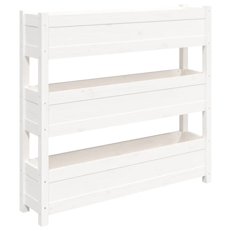 Vidaxx Pflanzgefäß 112x25x104,5 cm massives Kiefernholz weiß