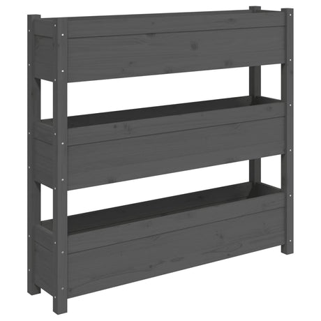 Vidaxx Pflanzgefäß 112x25x104,5 cm massives Kiefernholz grau