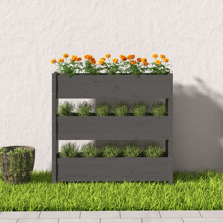 Vidaxx Pflanzgefäß 112x25x104,5 cm massives Kiefernholz grau