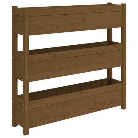 Vidaxx Pflanzgefäß 112x25x104,5 cm massives Kiefernholz honigbraun