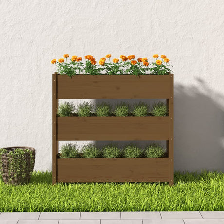 Vidaxx Pflanzgefäß 112x25x104,5 cm massives Kiefernholz honigbraun