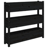 Vidaxx Pflanzgefäß 112x25x104,5 cm massives Kiefernholz schwarz