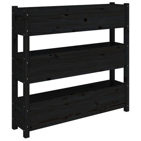 Vidaxx Pflanzgefäß 112x25x104,5 cm massives Kiefernholz schwarz
