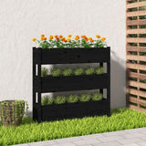 Vidaxx Pflanzgefäß 112x25x104,5 cm massives Kiefernholz schwarz