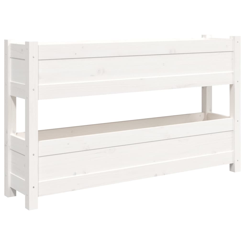 Vidaxx Pflanzgefäß 112x25x66 cm massives Kiefernholz weiß
