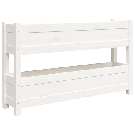 Vidaxx Pflanzgefäß 112x25x66 cm massives Kiefernholz weiß