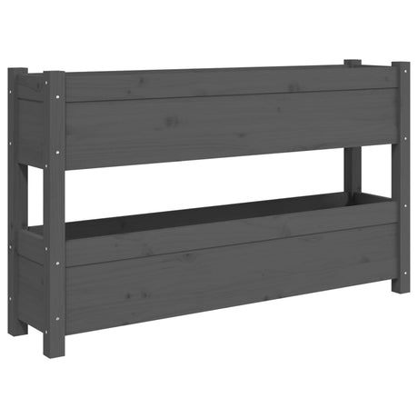 Vidaxx Pflanzgefäß 112x25x66 cm massives Kiefernholz grau