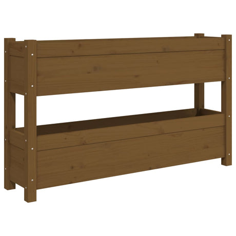 Vidaxx Pflanzgefäß 112x25x66 cm massives Kiefernholz honigbraun