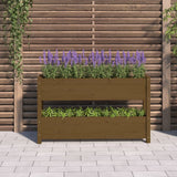 Vidaxx Pflanzgefäß 112x25x66 cm massives Kiefernholz honigbraun