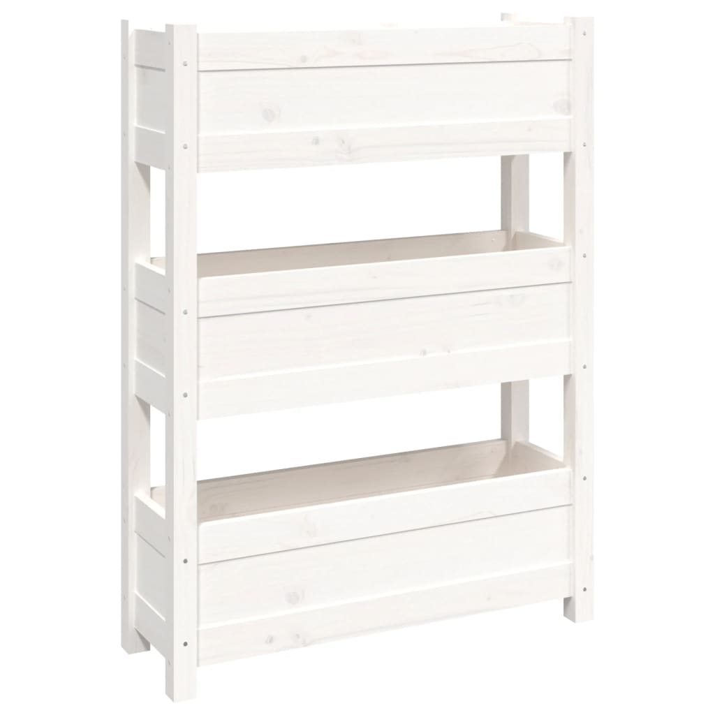 Vidaxx Pflanzgefäß 77x25x104,5 cm massives Kiefernholz weiß