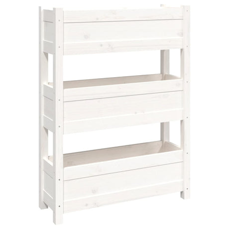 Vidaxx Pflanzgefäß 77x25x104,5 cm massives Kiefernholz weiß