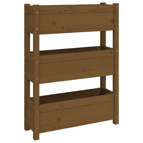 Vidaxx Pflanzgefäß 77x25x104,5 cm massives Kiefernholz honigbraun