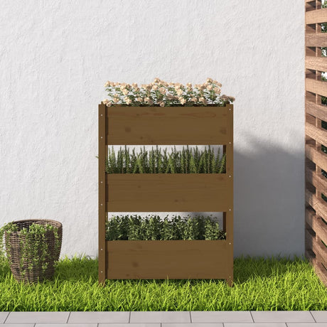 Vidaxx Pflanzgefäß 77x25x104,5 cm massives Kiefernholz honigbraun