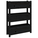 Vidaxx Pflanzgefäß 77x25x104,5 cm massives Kiefernholz schwarz