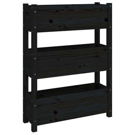 Vidaxx Pflanzgefäß 77x25x104,5 cm massives Kiefernholz schwarz