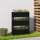 Vidaxx Pflanzgefäß 77x25x104,5 cm massives Kiefernholz schwarz