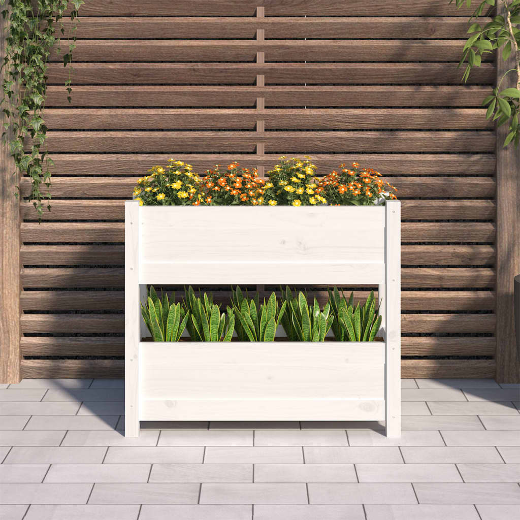 Vidaxx Pflanzgefäß 77x25x66 cm massives Kiefernholz weiß