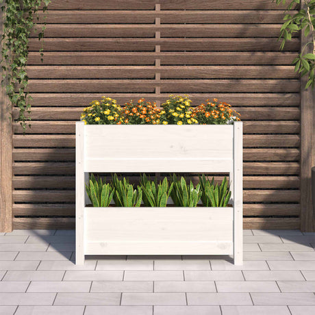 Vidaxx Pflanzgefäß 77x25x66 cm massives Kiefernholz weiß