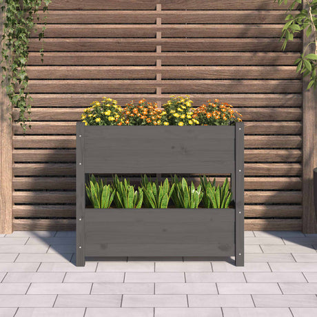 Vidaxx Pflanzgefäß 77x25x66 cm massives Kiefernholz grau