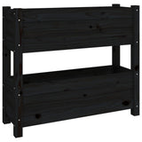 Vidaxx Pflanzgefäß 77x25x66 cm massives Kiefernholz schwarz