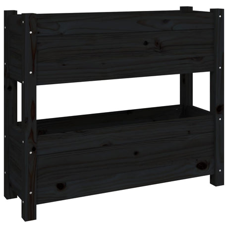 Vidaxx Pflanzgefäß 77x25x66 cm massives Kiefernholz schwarz