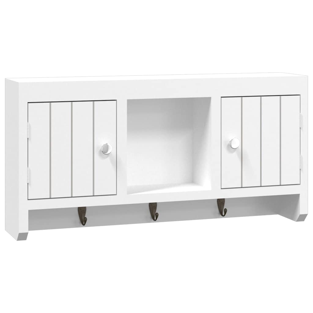 Vidaxl sleutelkastje 40x8,5x20 cm bewerkt hout en staal wit
