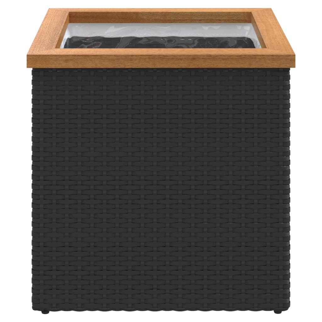 VidaXL Pflanzgefäß 40x40x40 cm Polyrattan schwarz