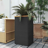 Vidaxl plantenbak 40x40x80 cm poly rattan zwart