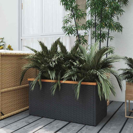 Vidaxl plantenbak 80x40x40 cm poly rattan zwart