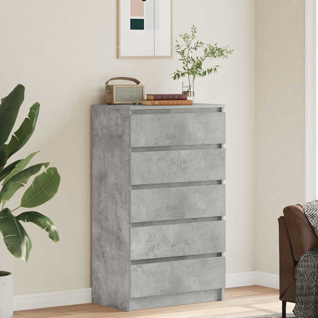 Vidaxl ladekast 60x36x103 cm bewerkt hout betongrijs