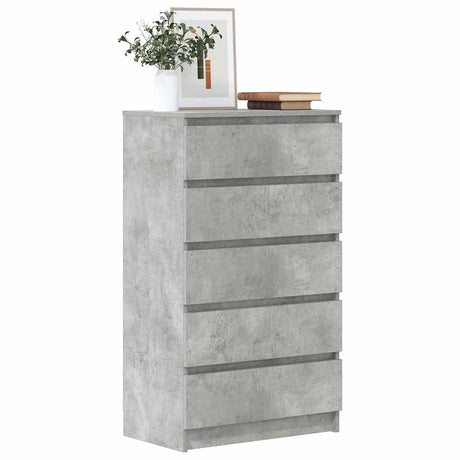 Vidaxl ladekast 60x36x103 cm bewerkt hout betongrijs