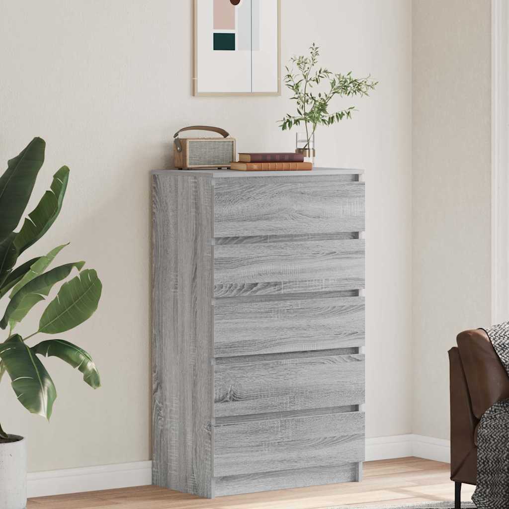 Vidaxl ladekast 60x36x103 cm bewerkt hout grijs sonoma eikenkleurig