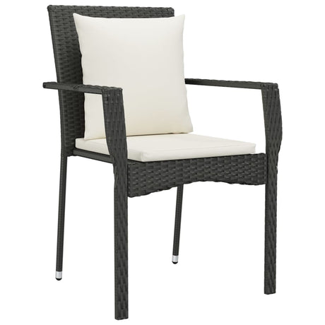 Vidaxl tuinstoelen 4 st met kussens poly rattan zwart