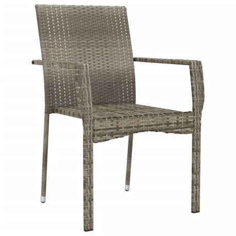 Vidaxl tuinstoelen 4 st met kussens poly rattan grijs