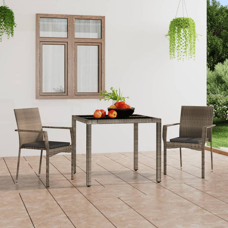 Vidaxl tuinstoelen 2 st met kussens poly rattan grijs
