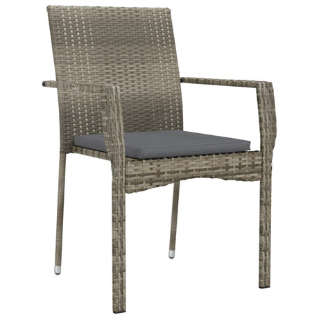 Vidaxl tuinstoelen 4 st met kussens poly rattan grijs