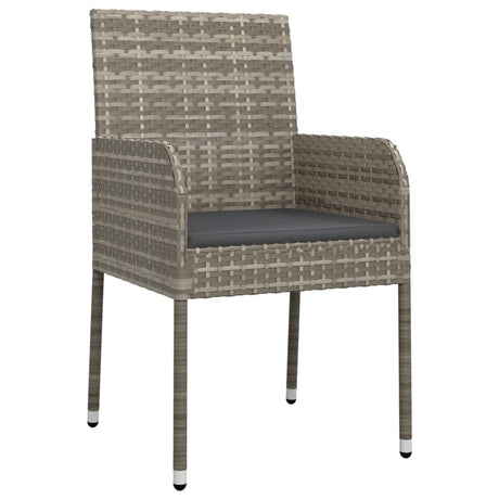 Vidaxl tuinstoelen 4 st met kussens poly rattan grijs