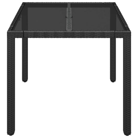 Vidaxl tuintafel met glazen blad 90x90x75 cm poly rattan