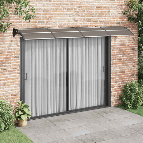 Vidaxx Türvordach 350x75 cm Polycarbonat schwarz und transparent