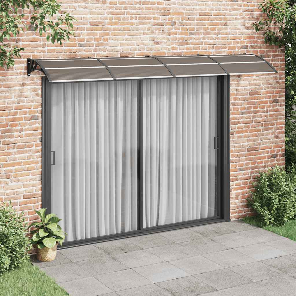Vidaxx Türvordach 350x75 cm Polycarbonat schwarz und transparent
