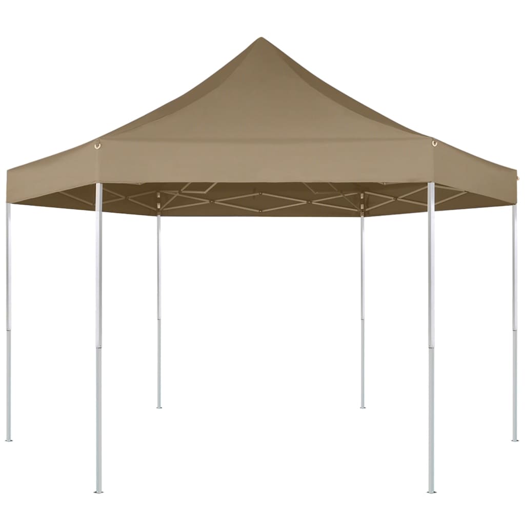 Vidaxx faltbares Partyzelt sechseckig 3,6x3,1 m taupe 220 g m²