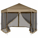 Vidaxx Partyzelt mit Wänden sechseckig 3,6x3,1 m taupe 220 g m²