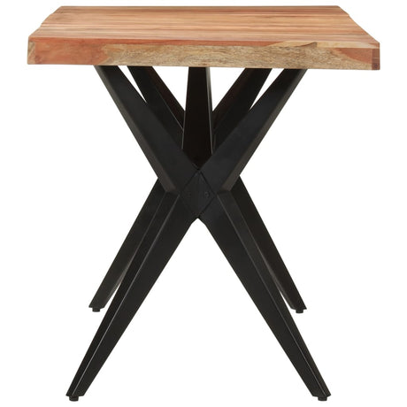 Vidaxl eettafel 140x70x76 cm massief acaciahout zwart