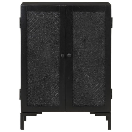 Vidaxl dressoir 55x30x77 cm massief mangohout en ijzer zwart