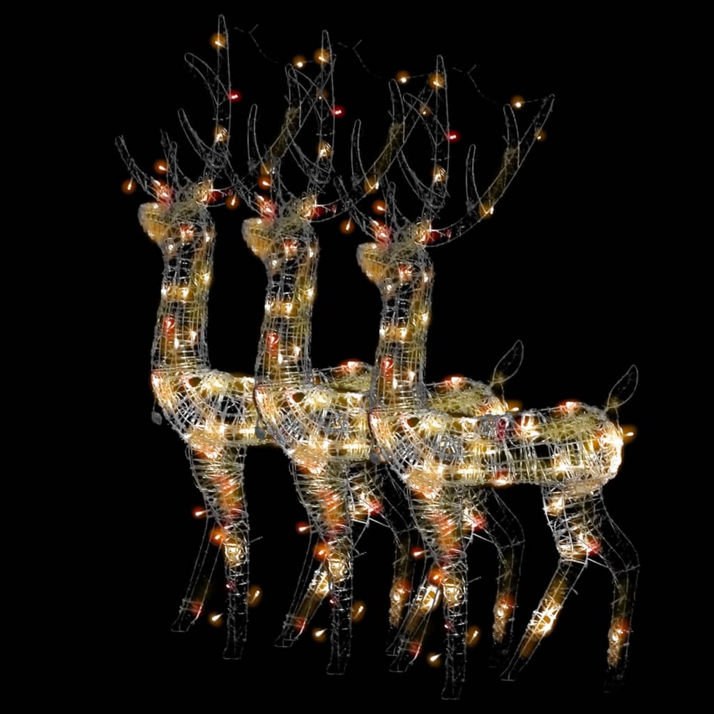VidaXL Weihnachtsdekoration Rentier 3 Stück mehrfarbig 120 cm Acryl