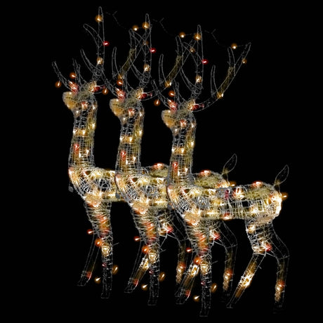 VidaXL Weihnachtsdekoration Rentier 3 Stück mehrfarbig 120 cm Acryl